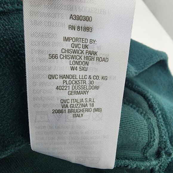 Denim & Co Shirt Top Womens Size MP Velour Tunic Green Pull On Pockets A390300 - Picture 10 of 10